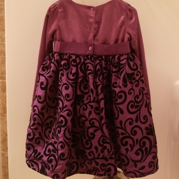 3T GIRLS LAVENDER LONG SLEEVE DRESS - Picture 3 of 4